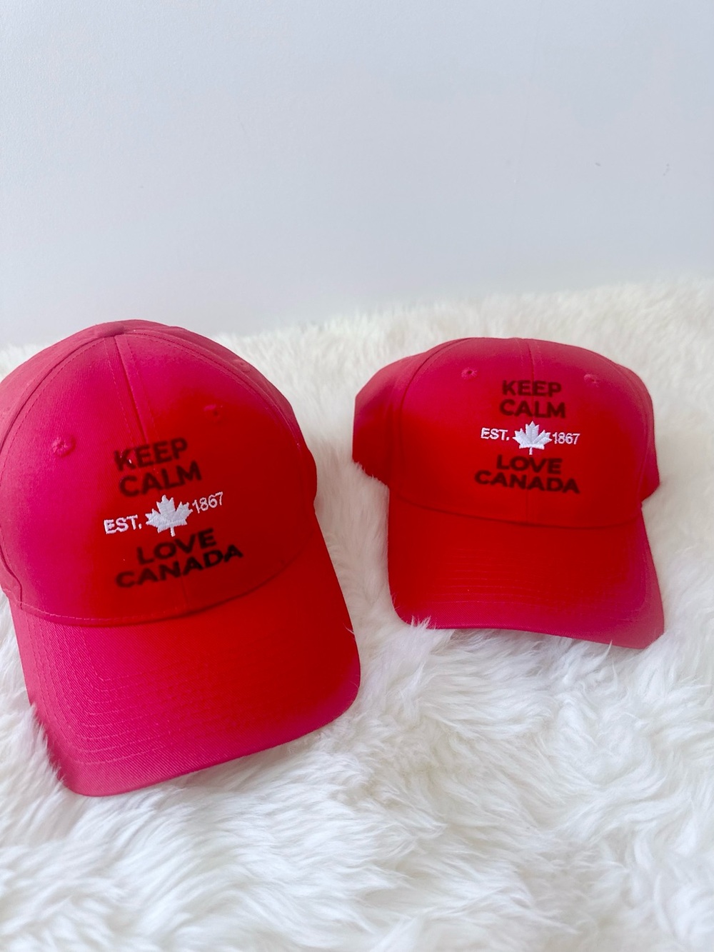 Lot of 2 Brand new Keep Calm Love Canada Red Baseball Cap